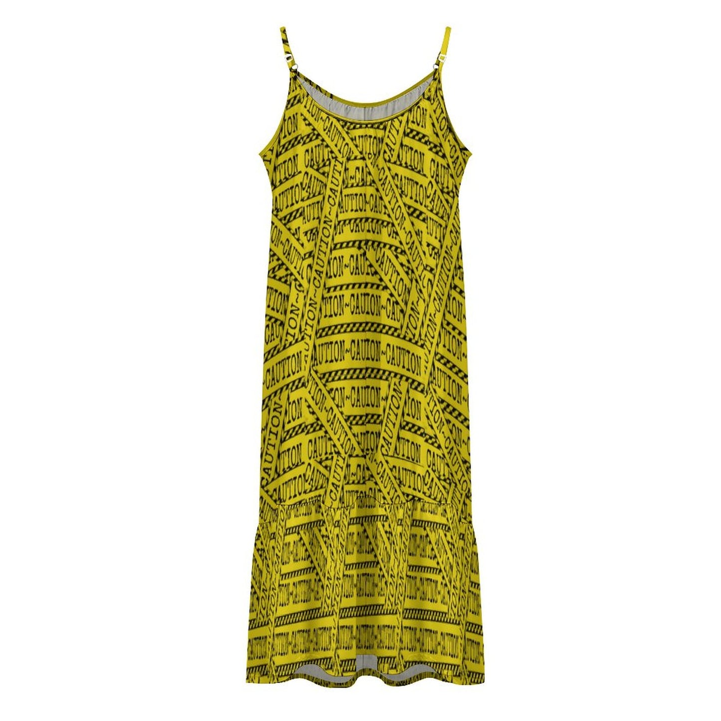 Caution Trash Spaghetti Strap Dress (All-Over Printing)