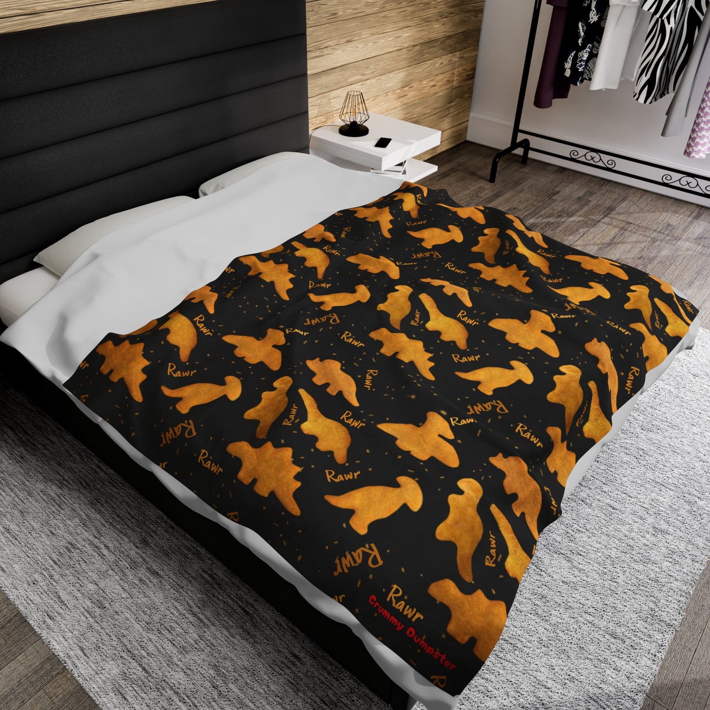 Dino Nuggies Velveteen Plush Blanket