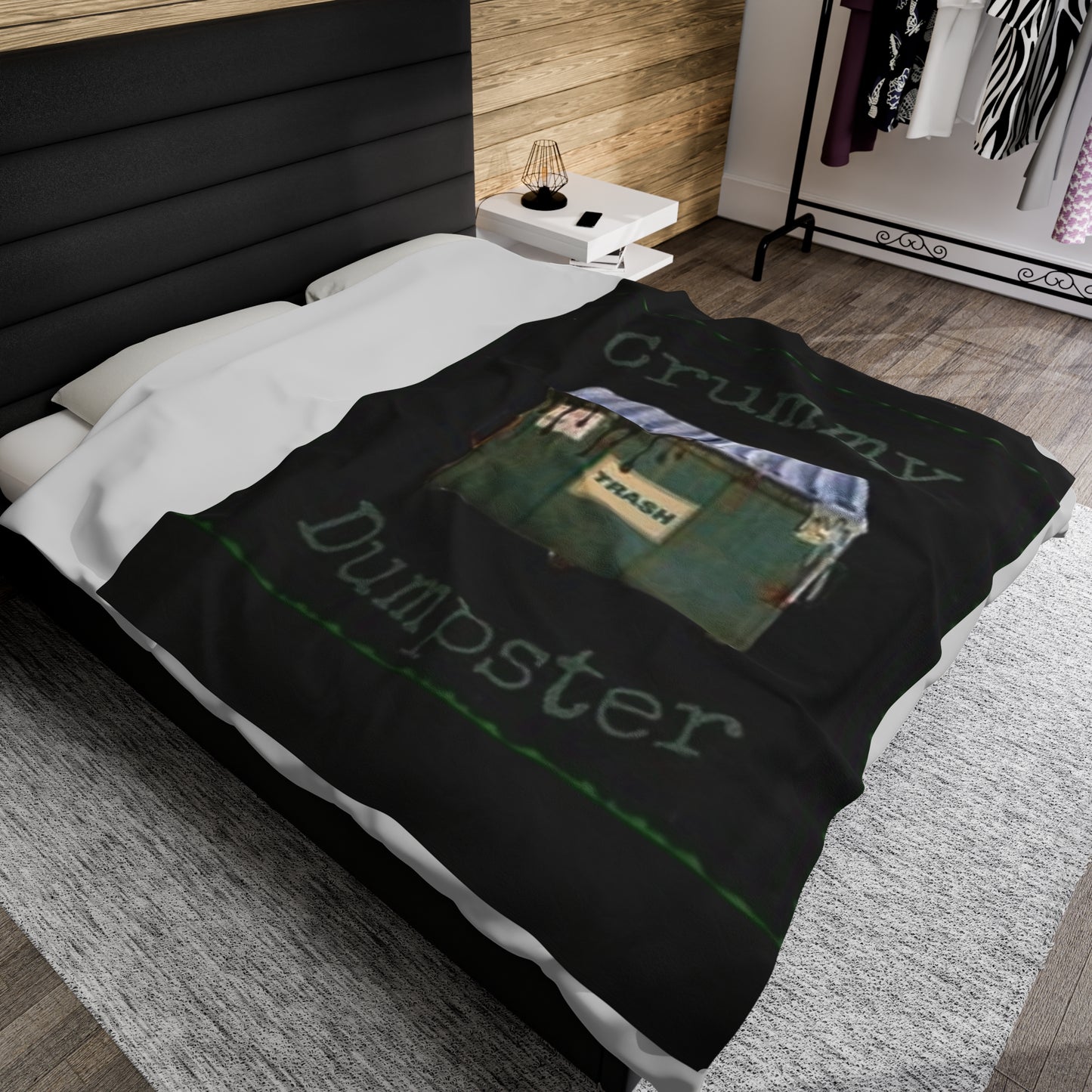 Crummy Dumpster Logo Velveteen Plush Blanket