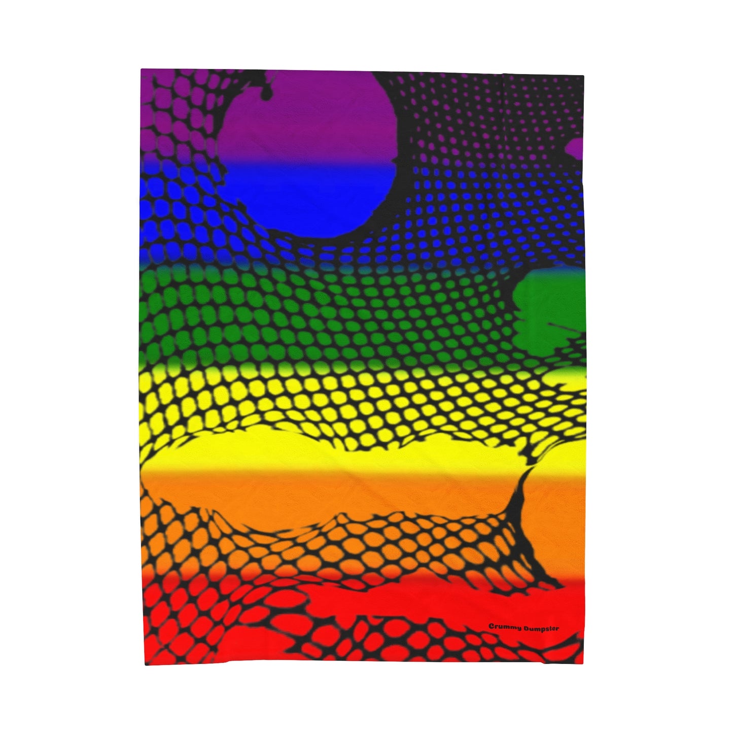 Rainbow Pride Fishnet Velveteen Plush Blanket