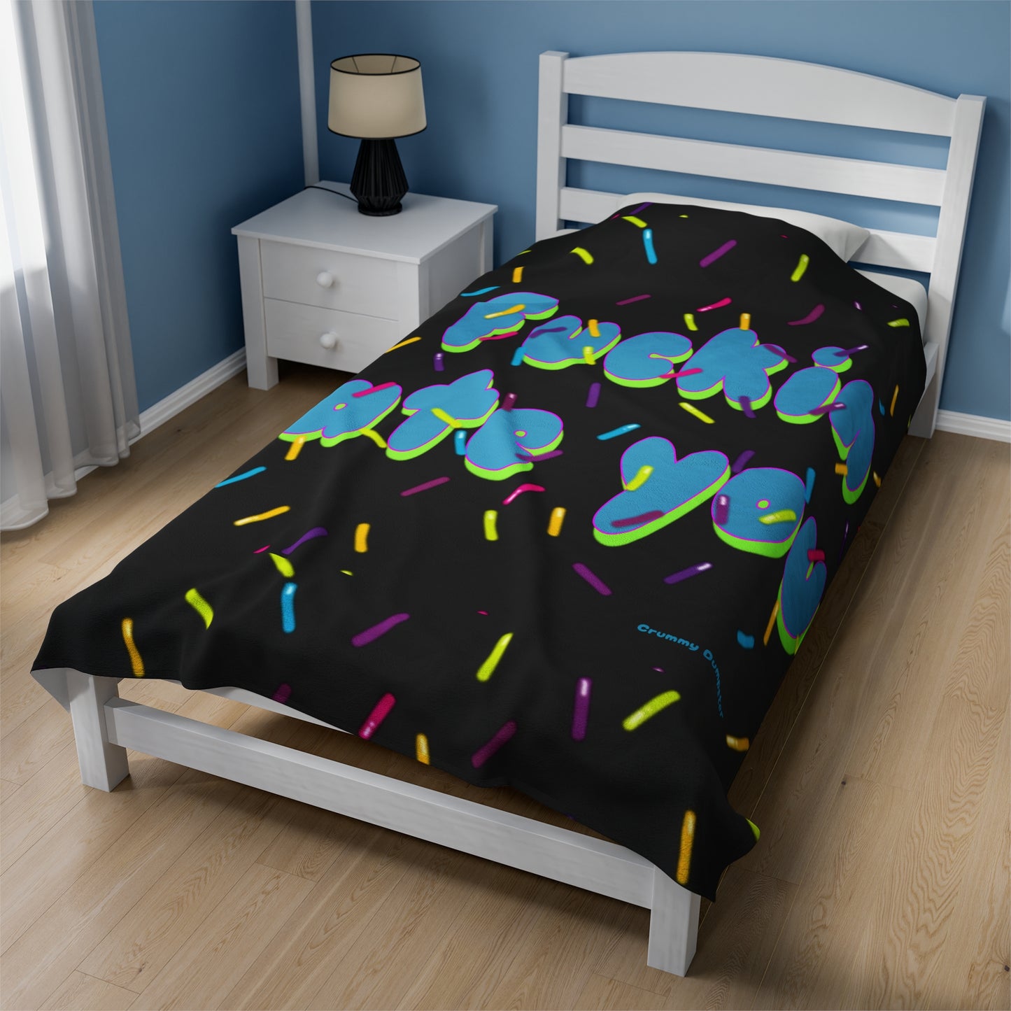 Hate You With Sprinkles Velveteen Plush Blanket