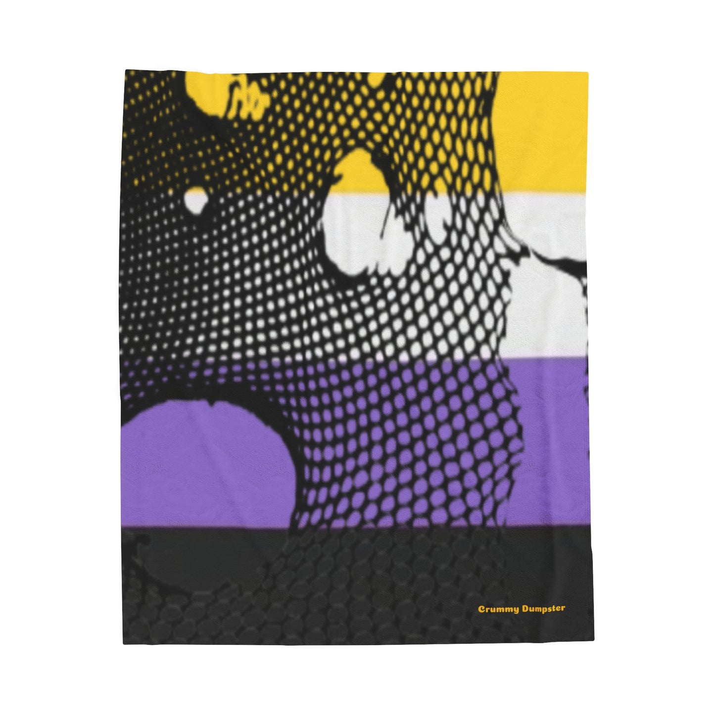 Non Binary Pride Fishnet Velveteen Plush Blanket