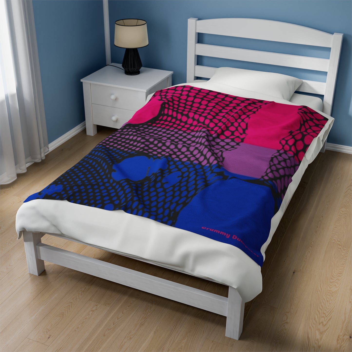 Bisexual Pride Fishnet Velveteen Plush Blanket