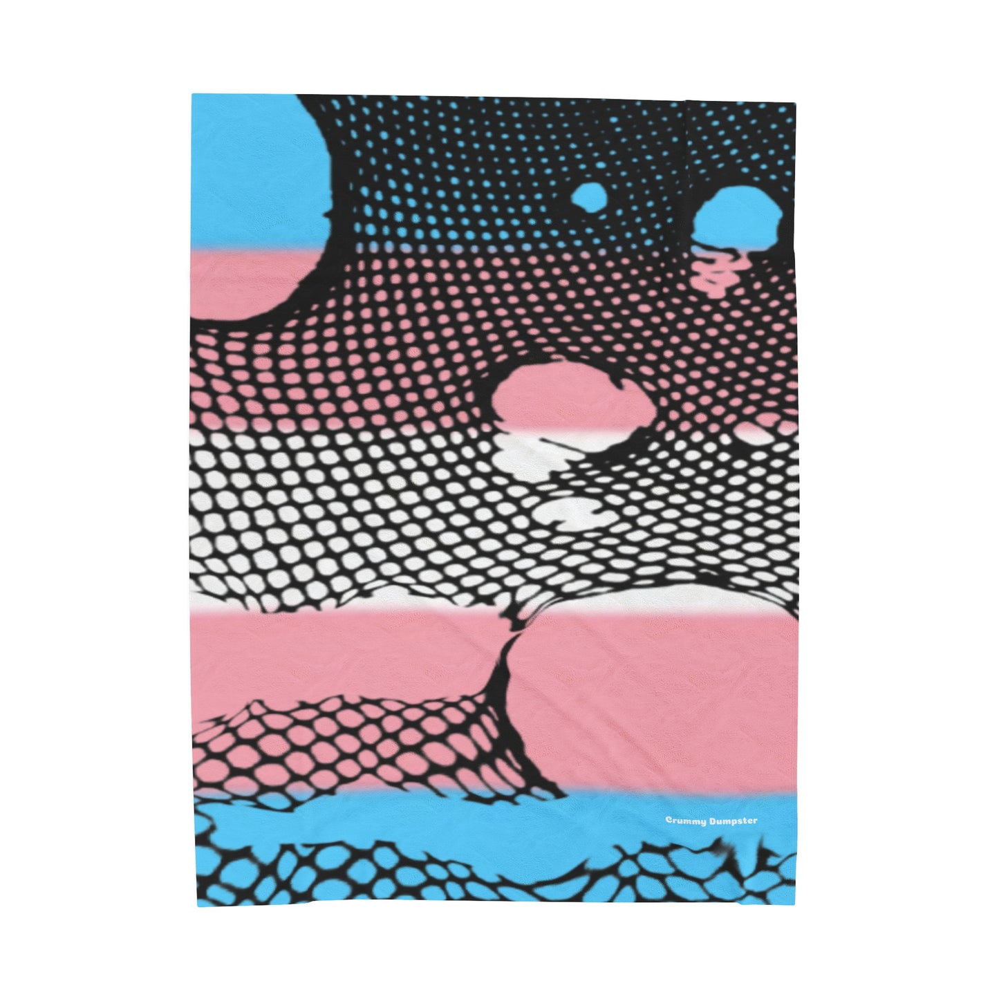 Trans pride fishnet Velveteen Plush Blanket