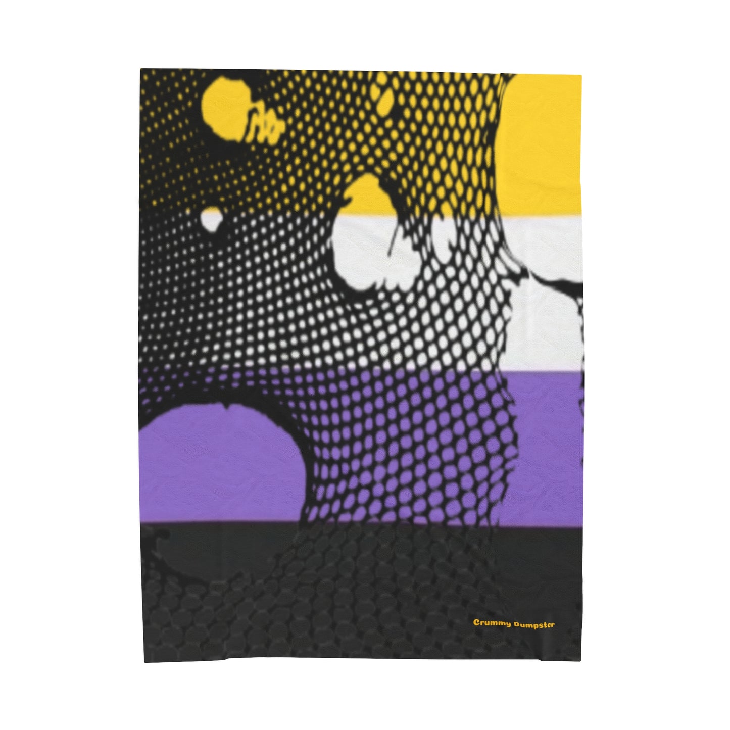 Non Binary Pride Fishnet Velveteen Plush Blanket