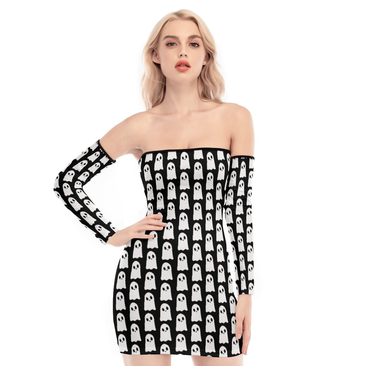 Poltergeist Off-shoulder Back Lace-up Dress