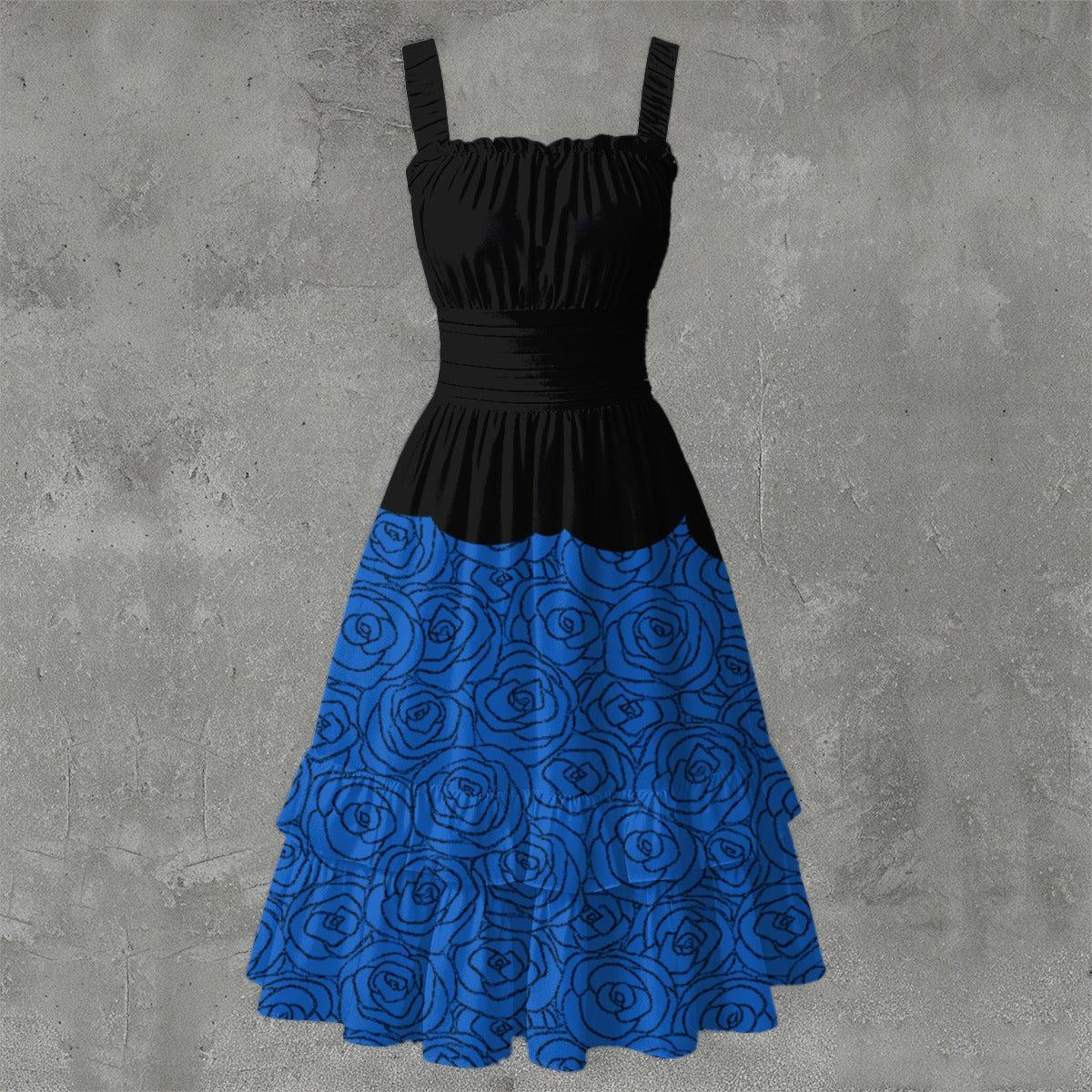Rose Rhapsody Ruffle Hem Dress