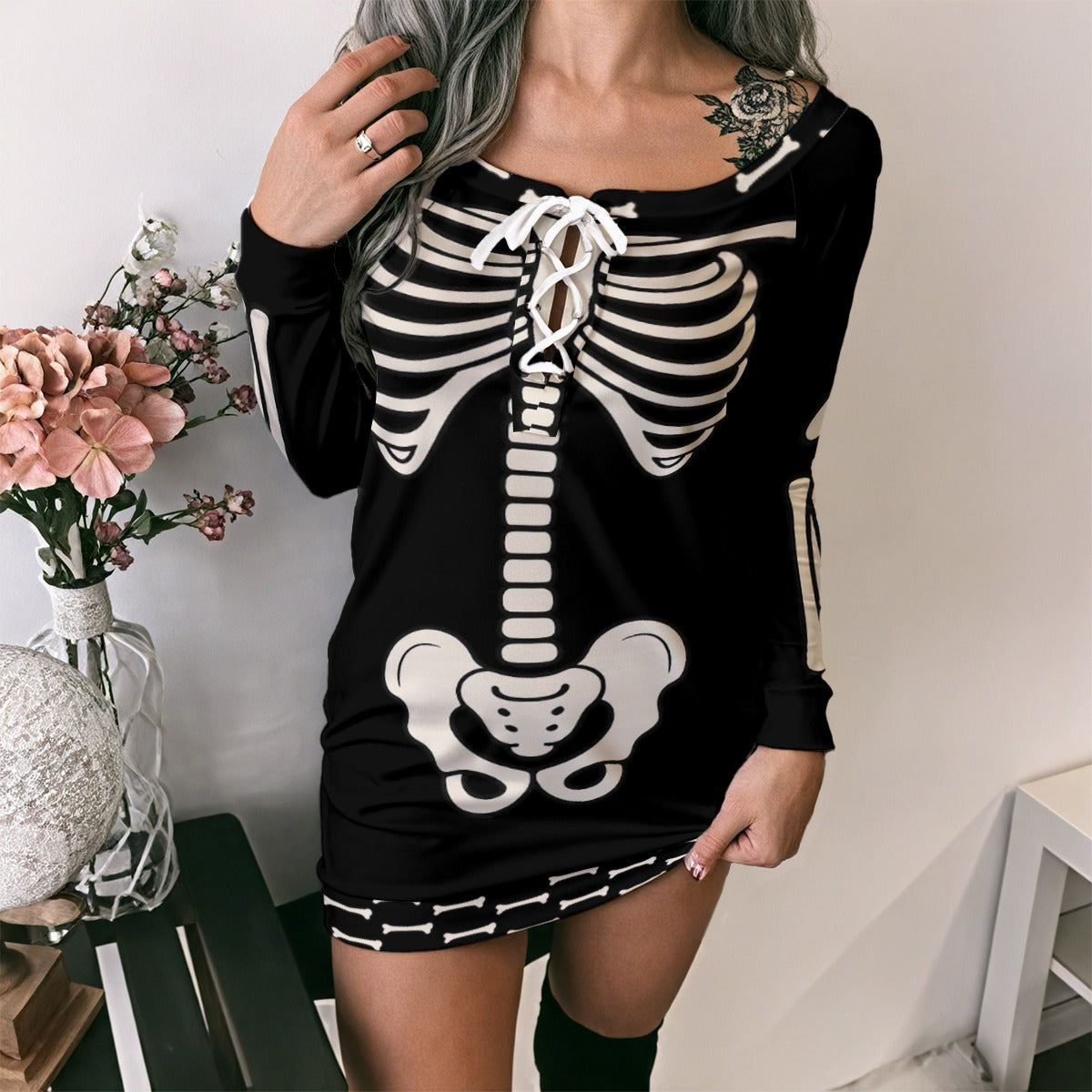 Skelestuff Lace-Up Sweatshirt