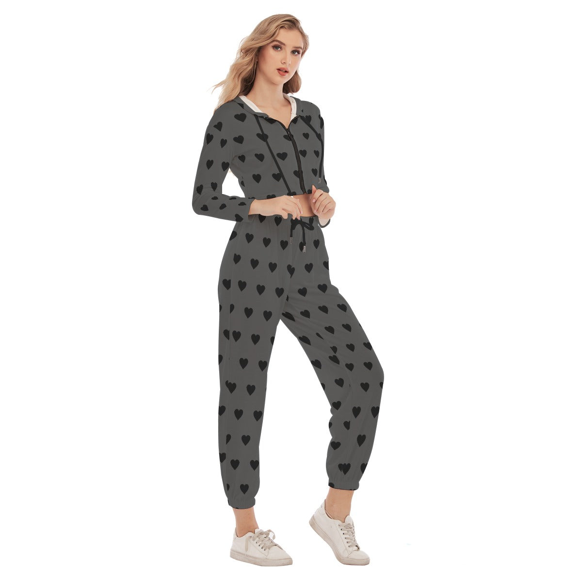 Heart Throb Crop Hoodie Set