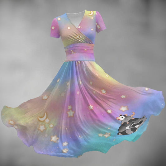 Do You Like Stars? V Neck Midi Dress