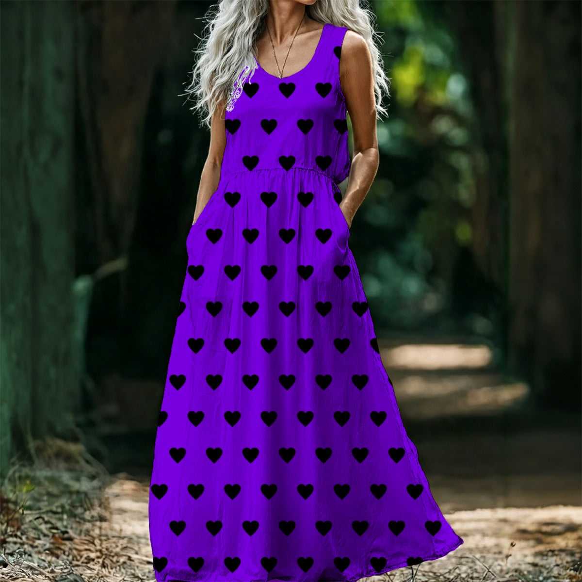 Heart Throb Purple Sleeveless Maxi Dress