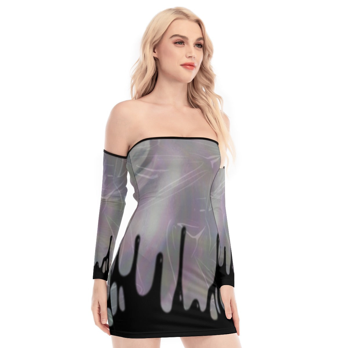 Hexxus Off-shoulder Back Lace-up Dress