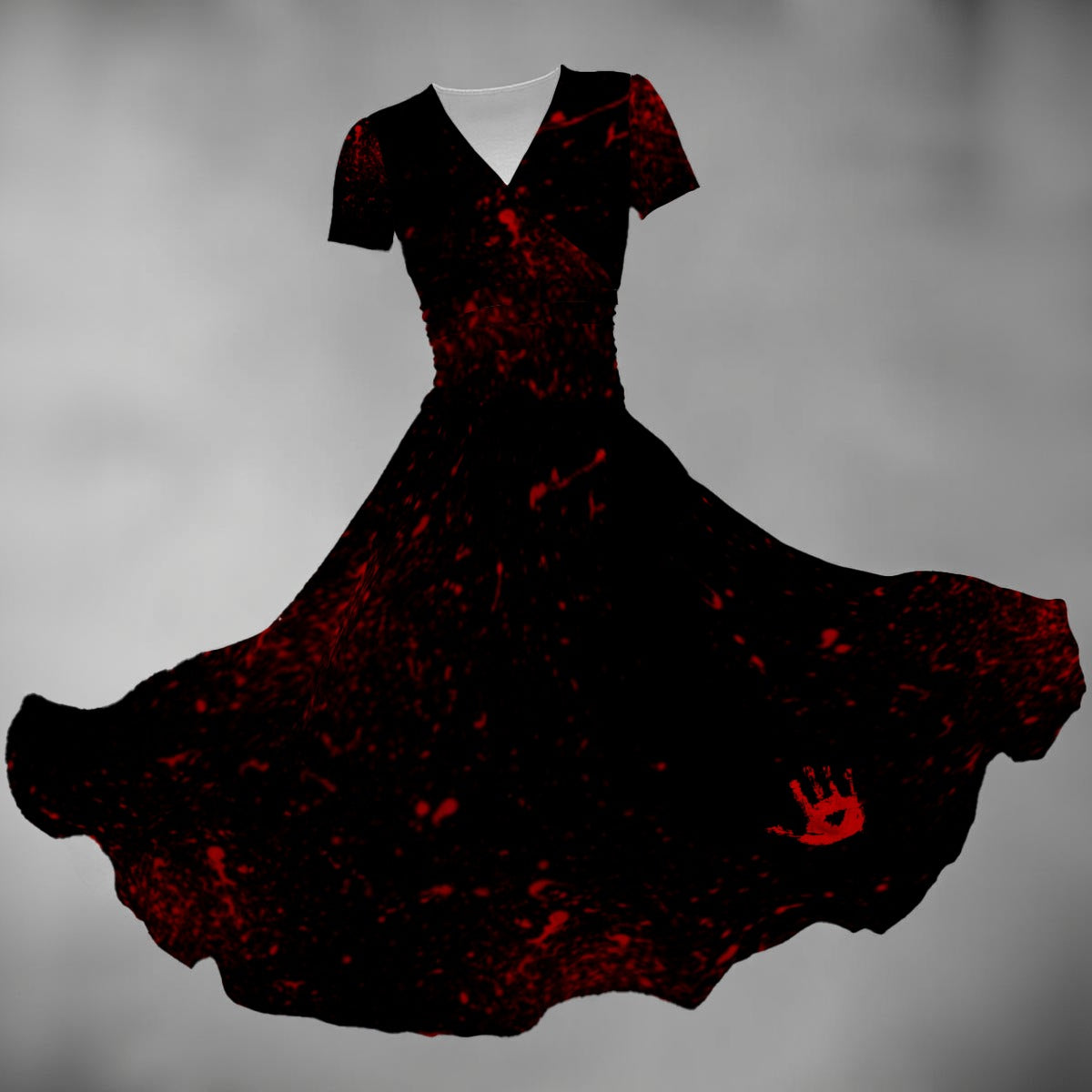 Feral Housewife Short Sleeve V Neck Midi Dress