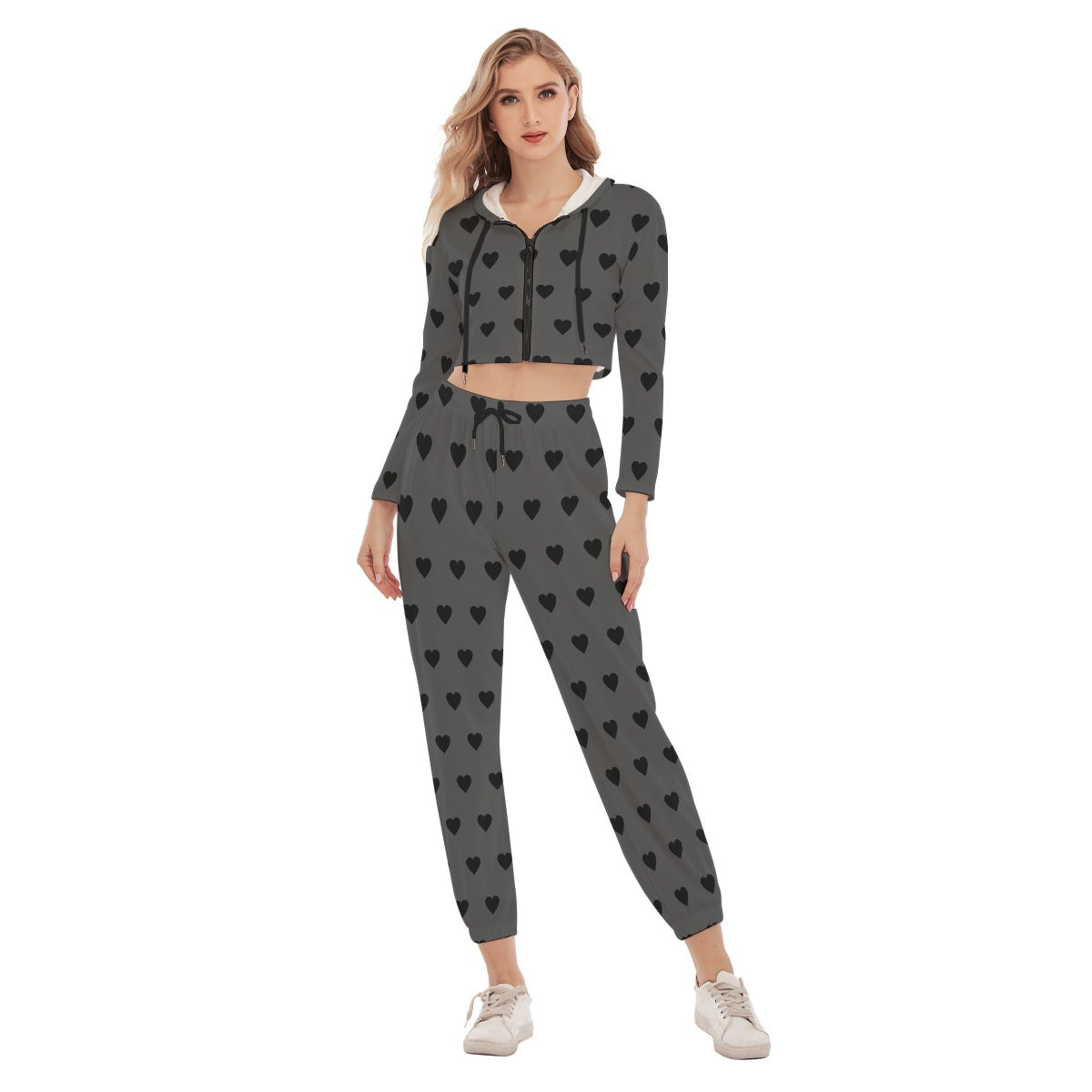 Heart Throb Crop Hoodie Set