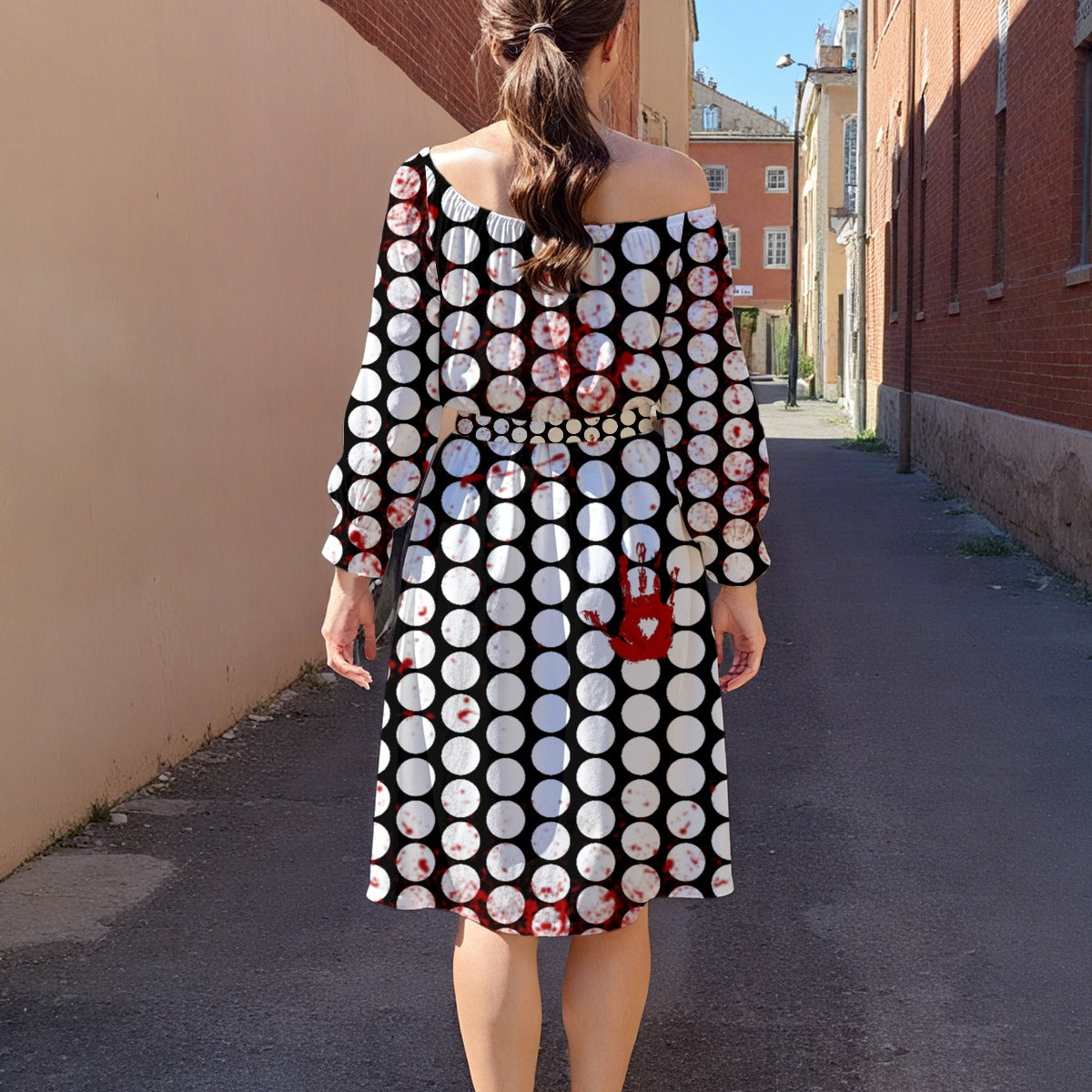 Taking Care Of Biz Off-Shoulder Dress