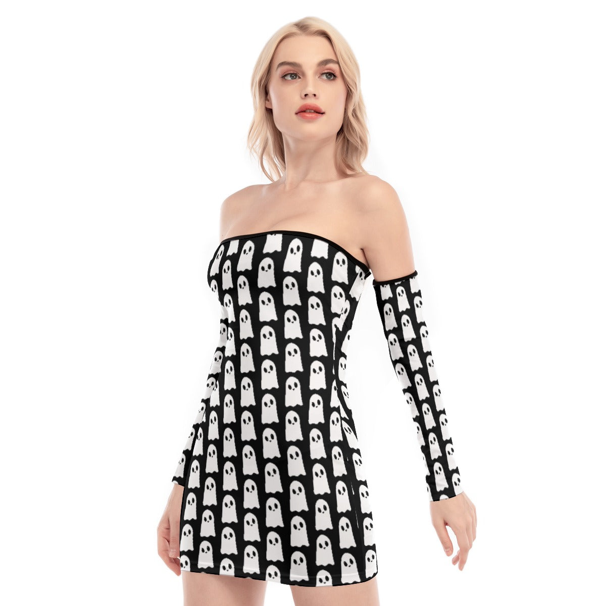 Poltergeist Off-shoulder Back Lace-up Dress