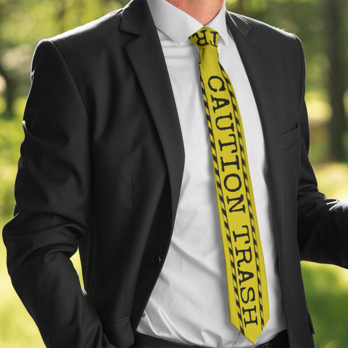 Caution Trash Unisex Tie