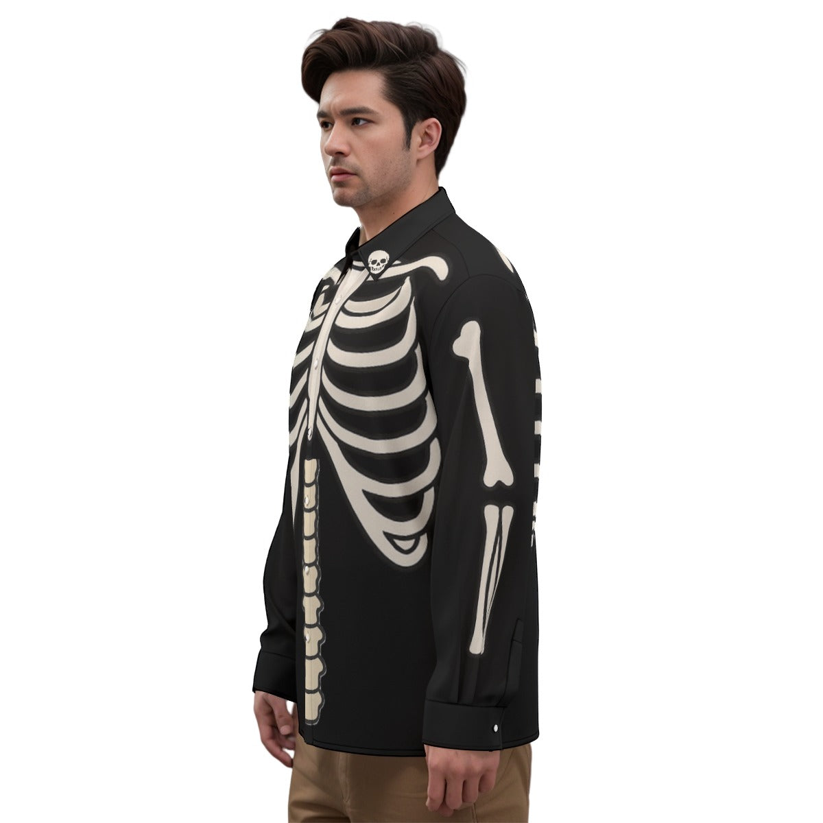 Reap and Sow Imitation Silk Long-Sleeved Shirt
