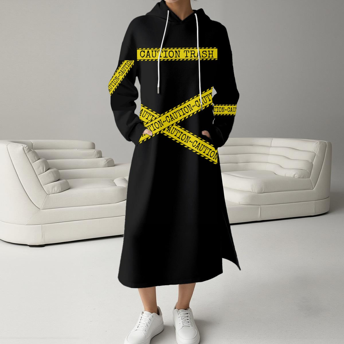 Trash Scene Fleece-Lined Hoodie Dress