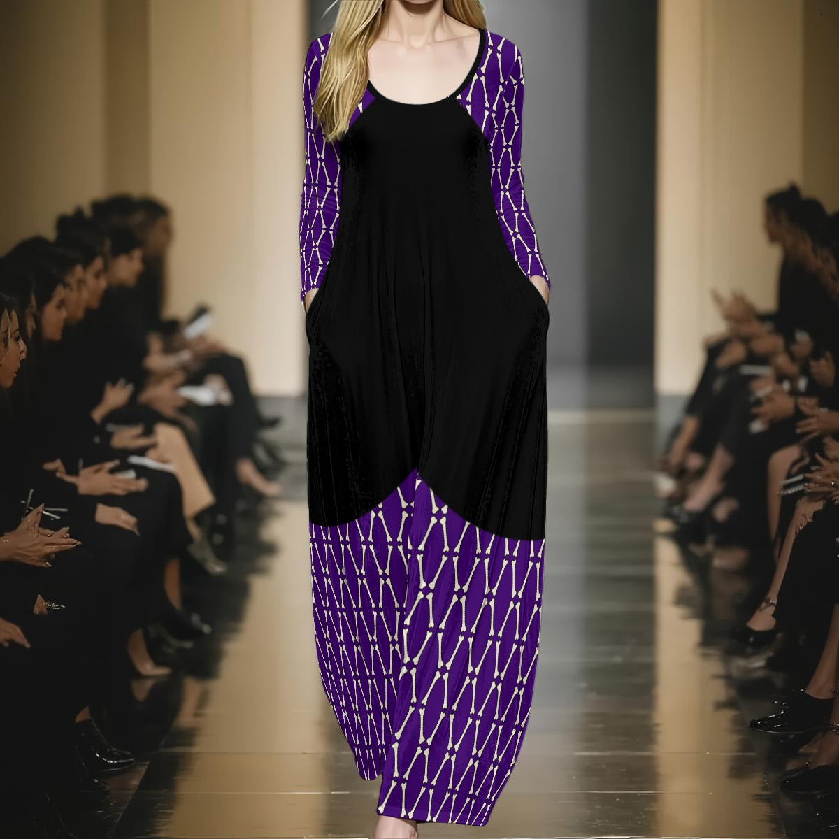 Dem Bones Velvet Shine Maxi Dress