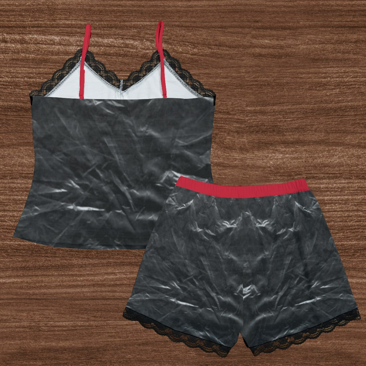 Binned Cami and Shorts Set with Lace Edge