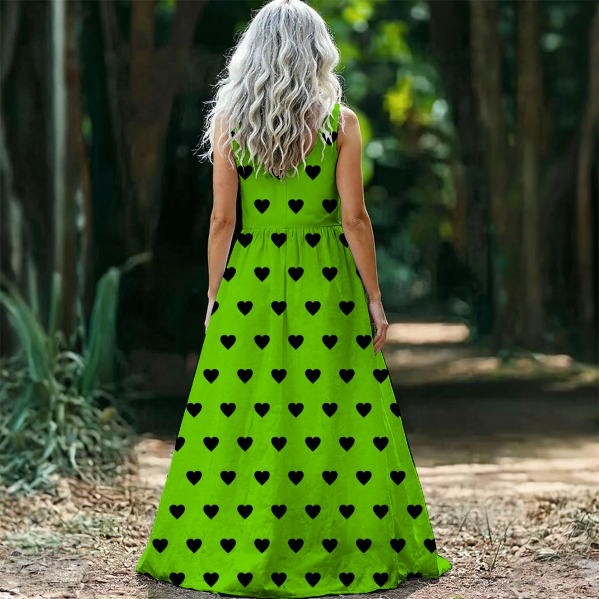 Heart Throb Green Sleeveless Maxi Dress