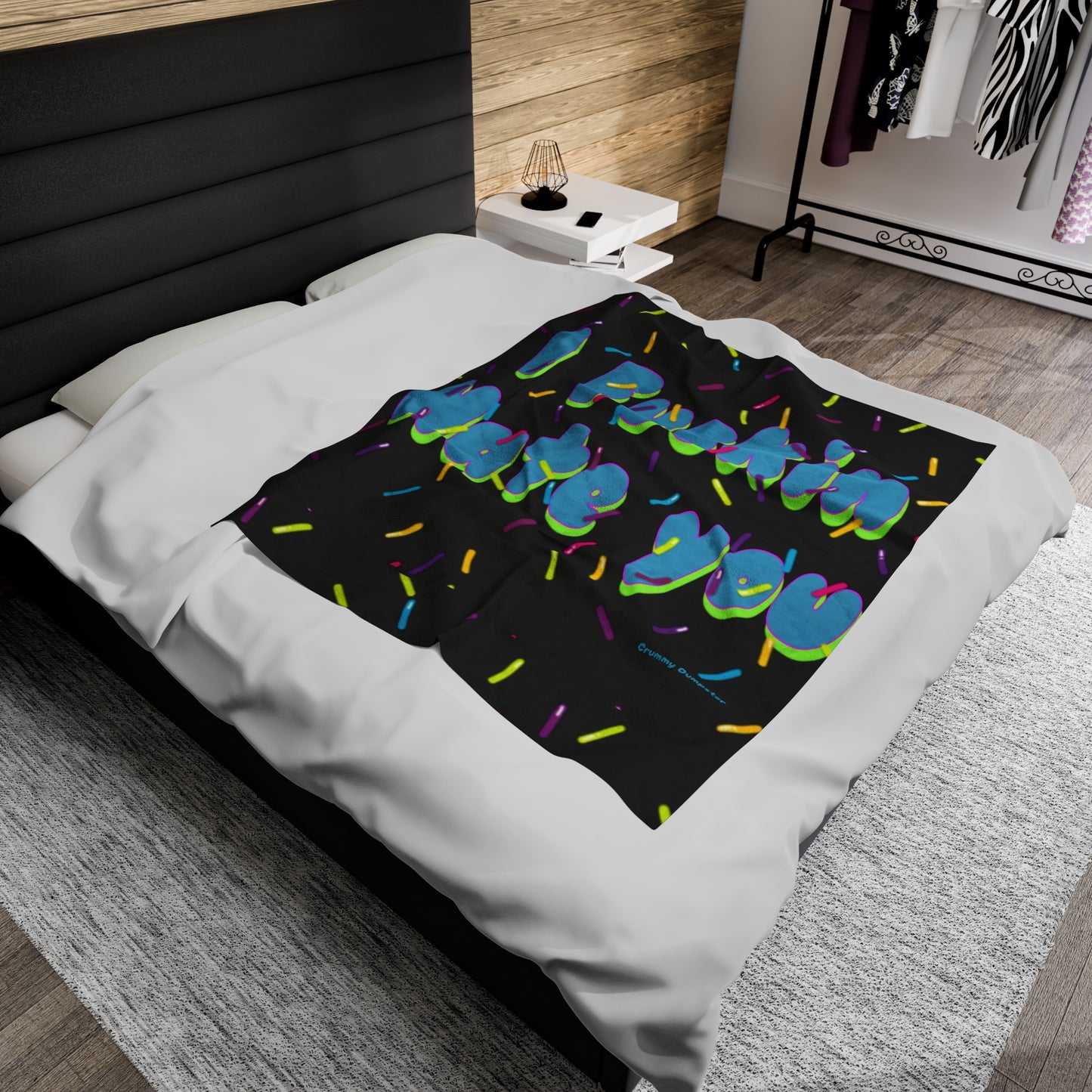 Hate You With Sprinkles Velveteen Plush Blanket