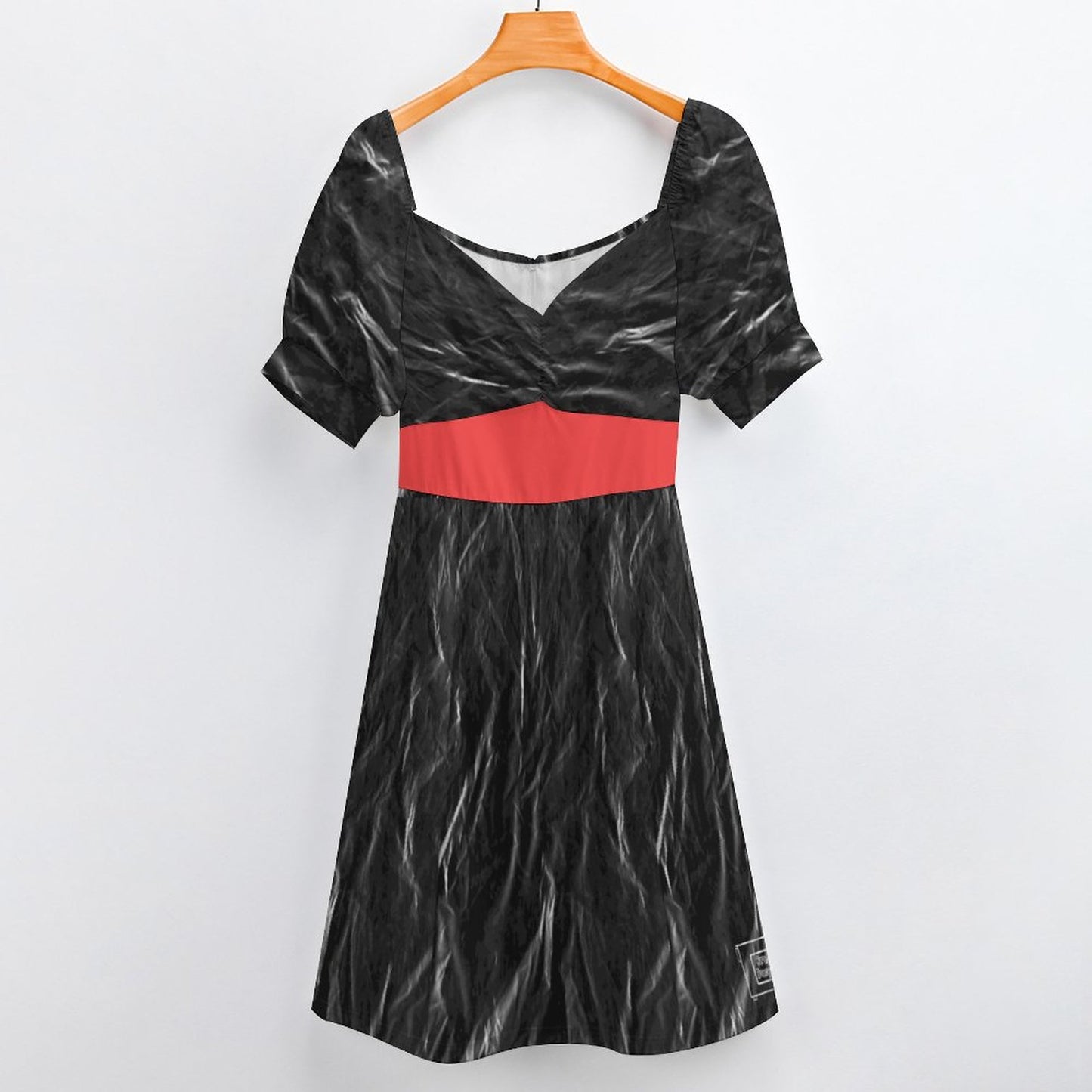 Trashbaggy Short Sleeve V Neck Lovely Dress (All-Over Printing)