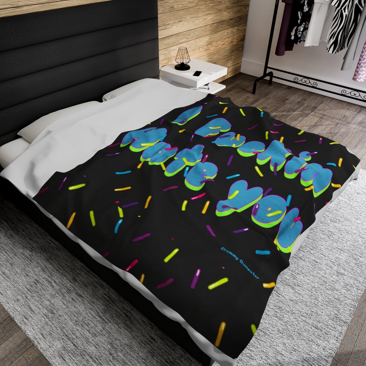 Hate You With Sprinkles Velveteen Plush Blanket