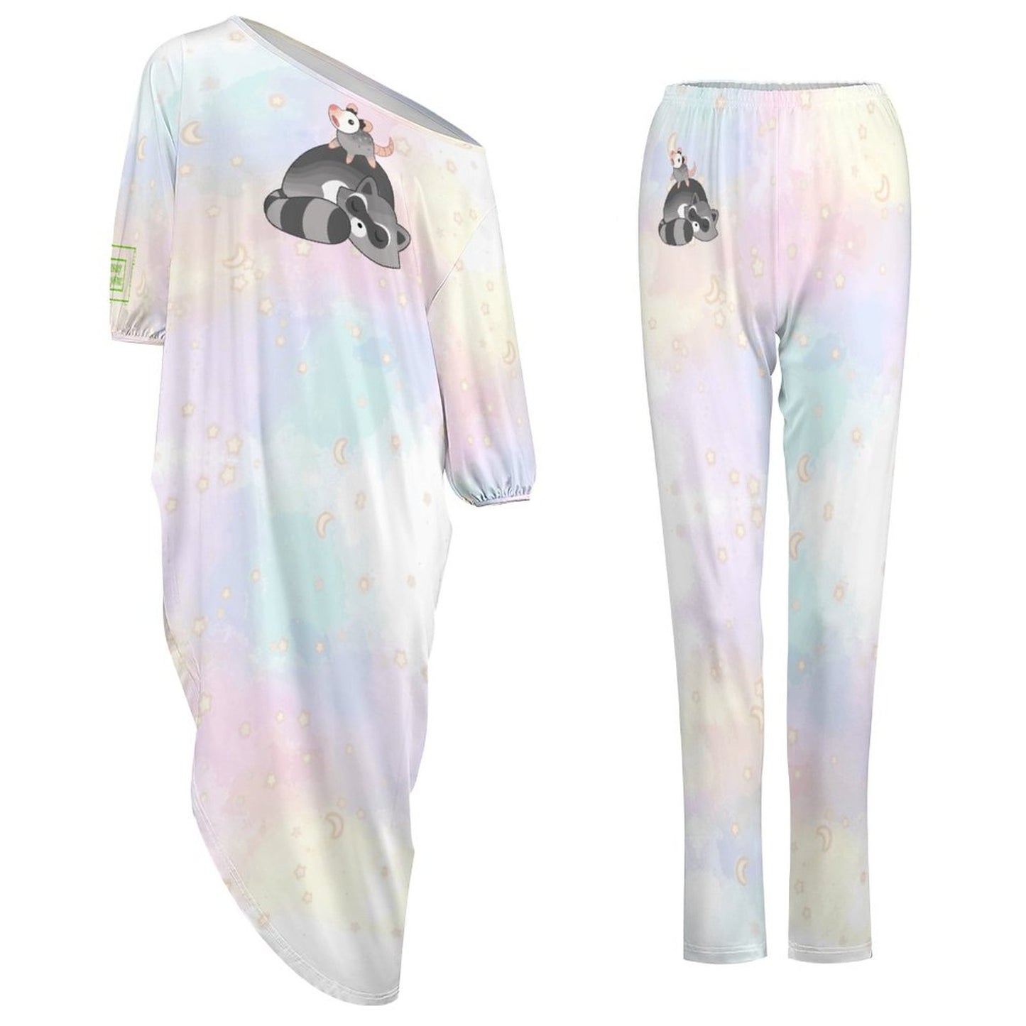 Trash Baby Diagonal Shoulder Two Piece Set