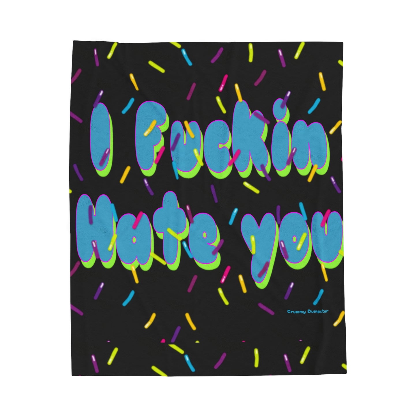 Hate You With Sprinkles Velveteen Plush Blanket