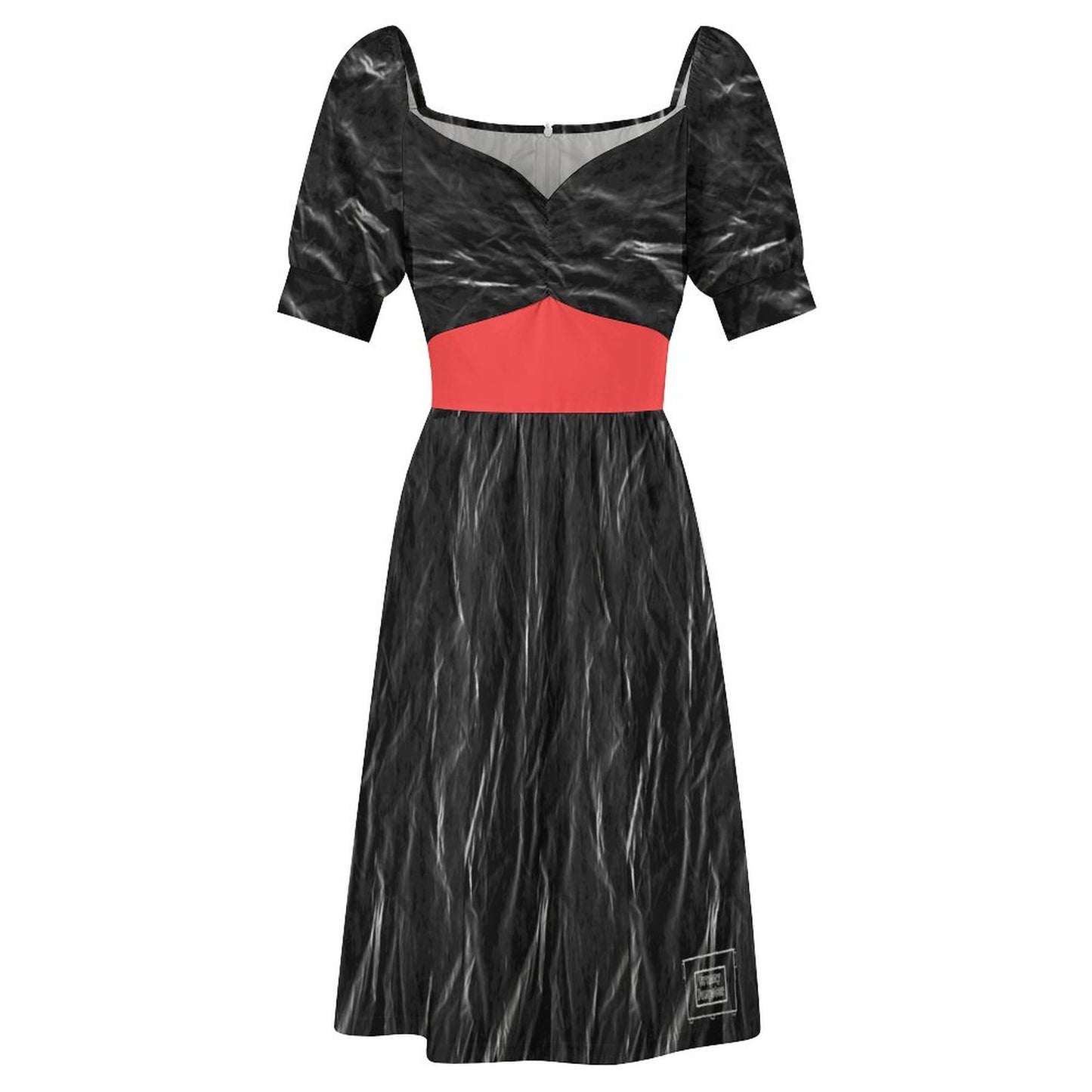 Trashbaggy Short Sleeve V Neck Lovely Dress (All-Over Printing)