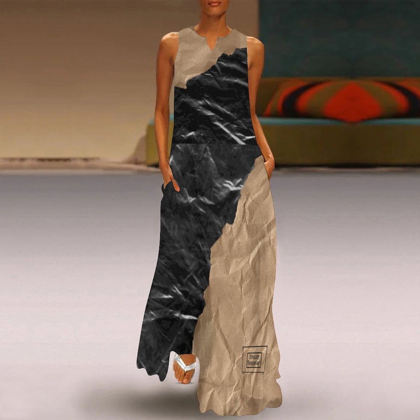 Trash Geode Sleeveless Ankle-length Dress