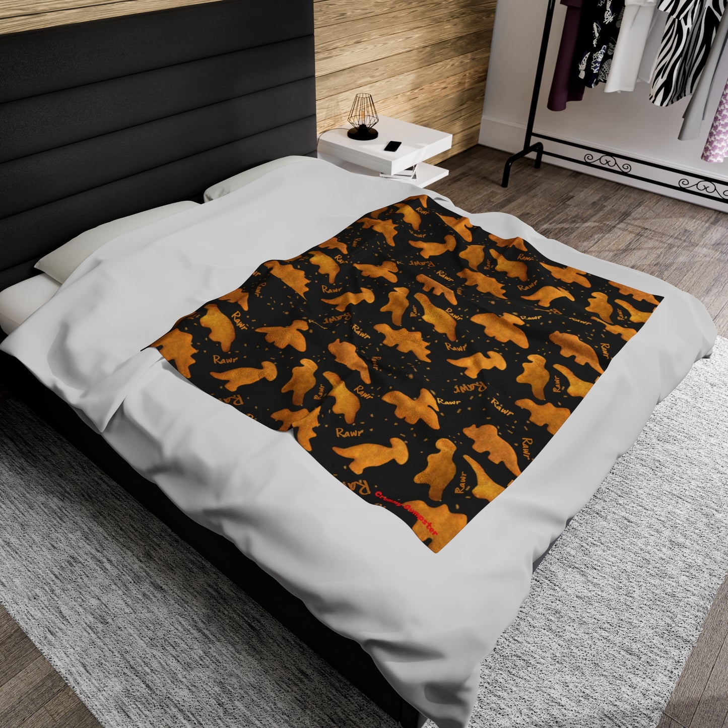 Dino Nuggies Velveteen Plush Blanket