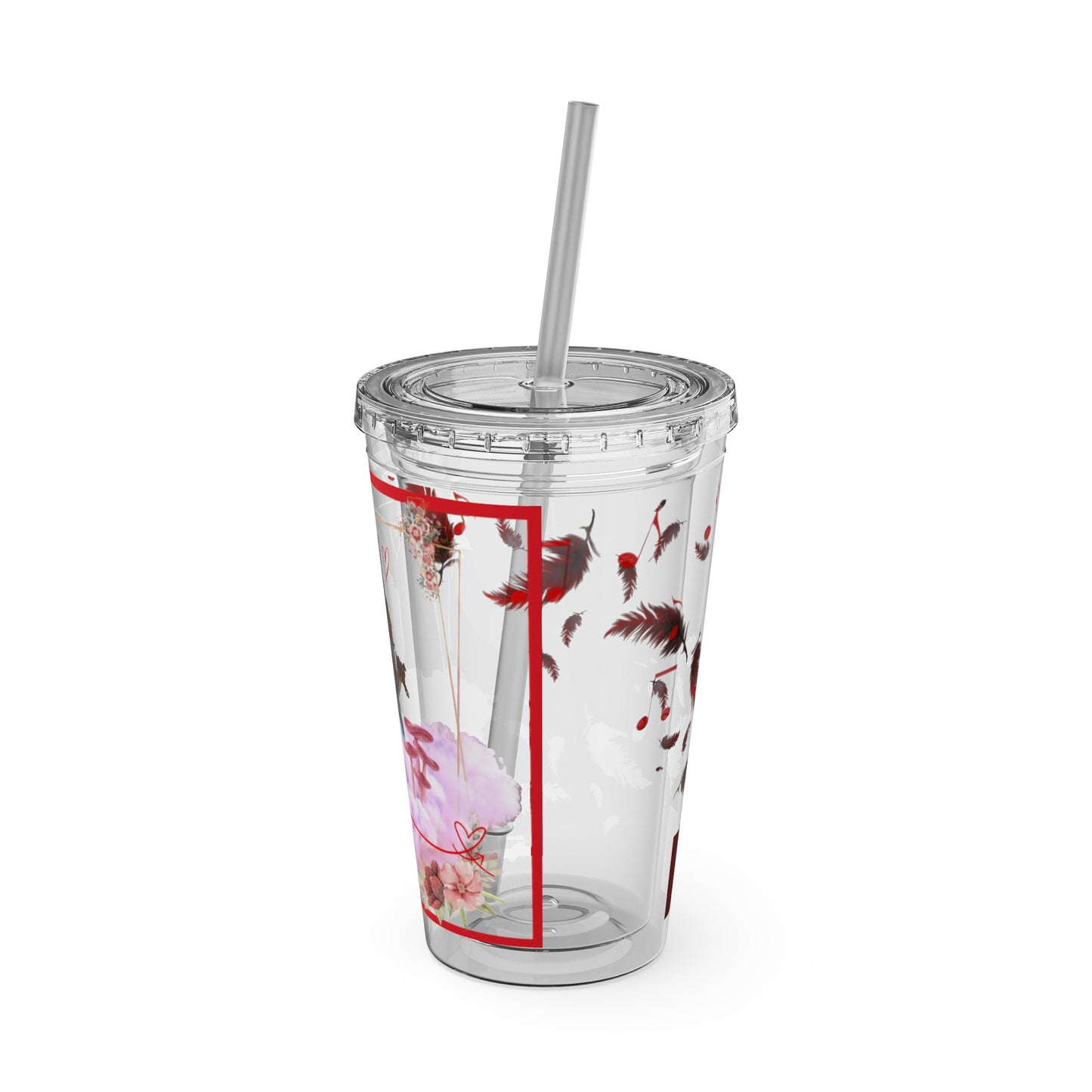 Yocilly's Angels Tumbler with Straw, 16oz