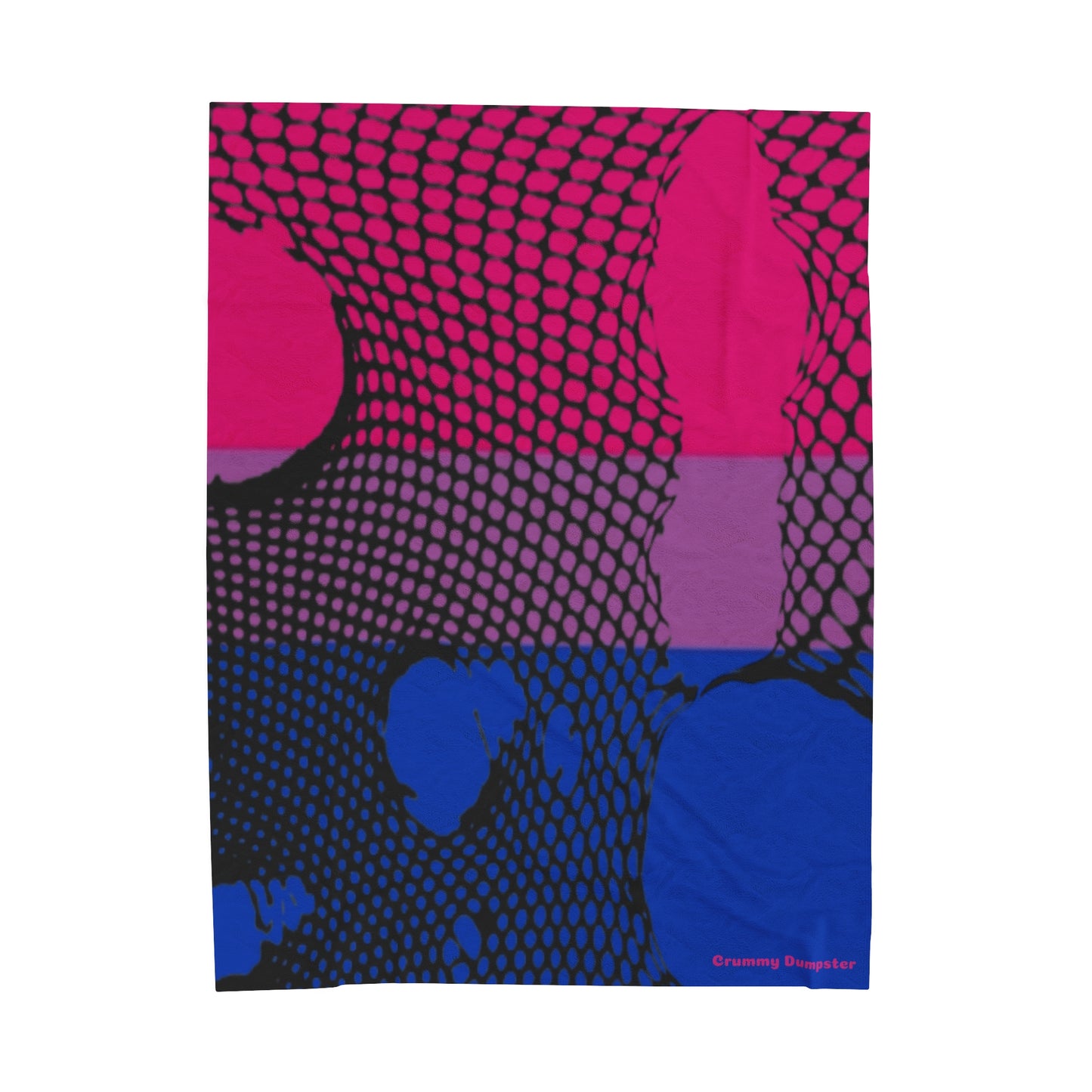 Bisexual Pride Fishnet Velveteen Plush Blanket
