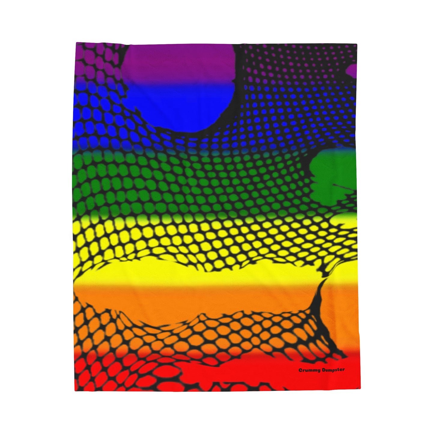 Rainbow Pride Fishnet Velveteen Plush Blanket