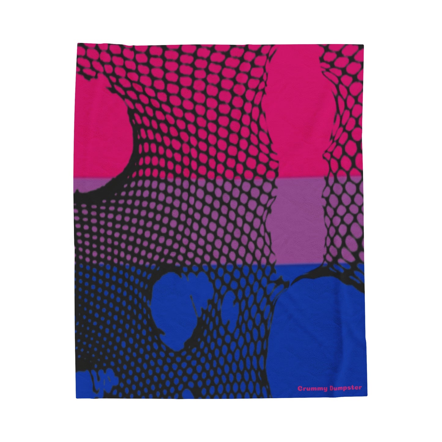 Bisexual Pride Fishnet Velveteen Plush Blanket