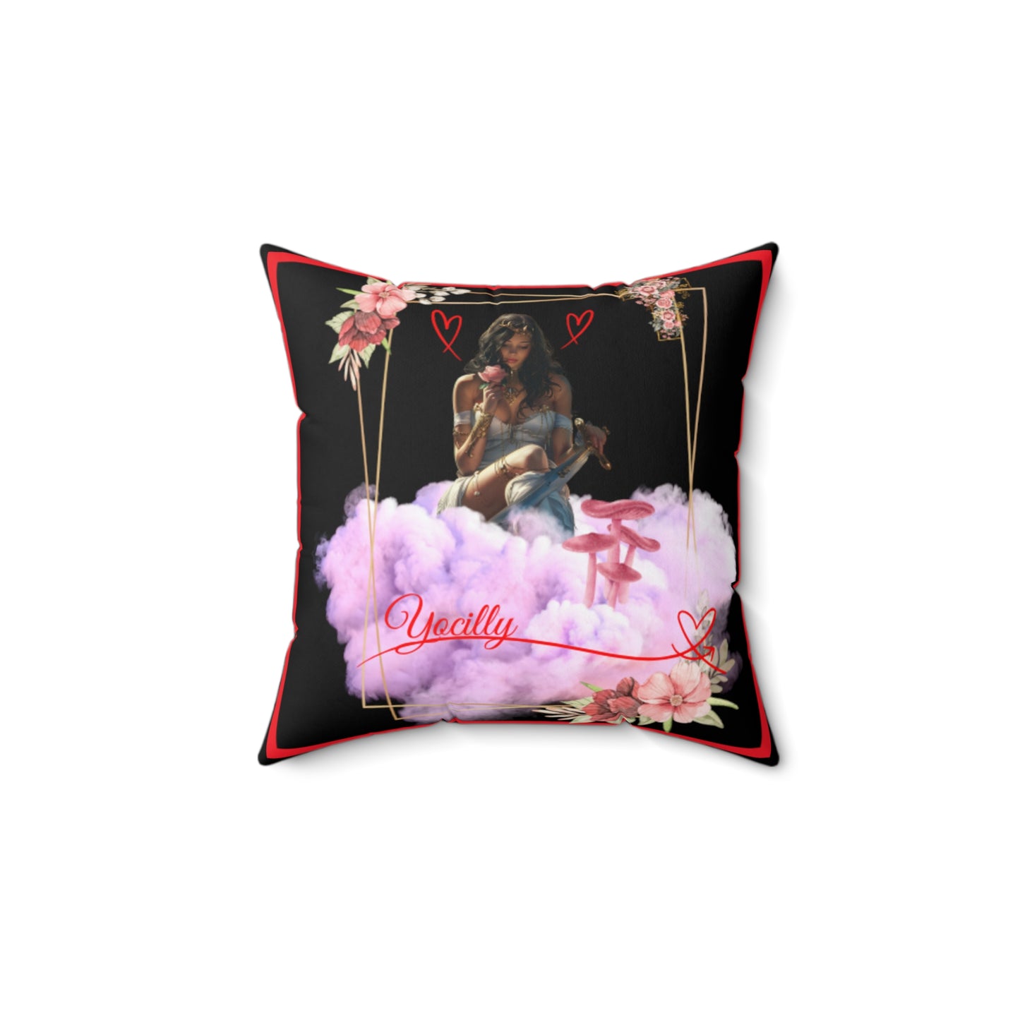 Yocilly's Angels Spun Polyester Square Pillow