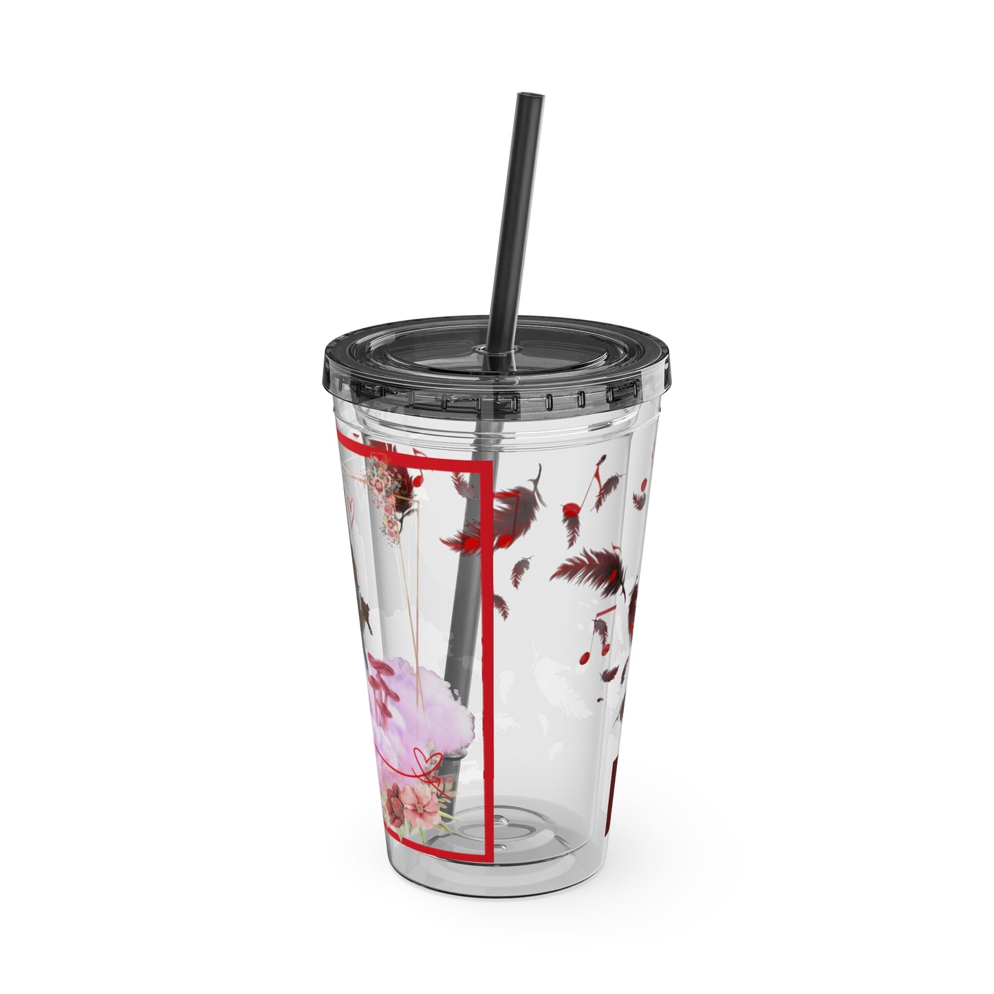 Yocilly's Angels Tumbler with Straw, 16oz