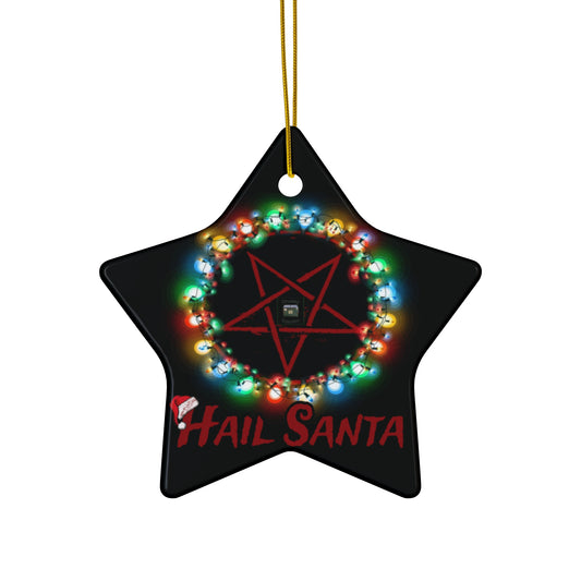 Hail Santa Ceramic Ornament