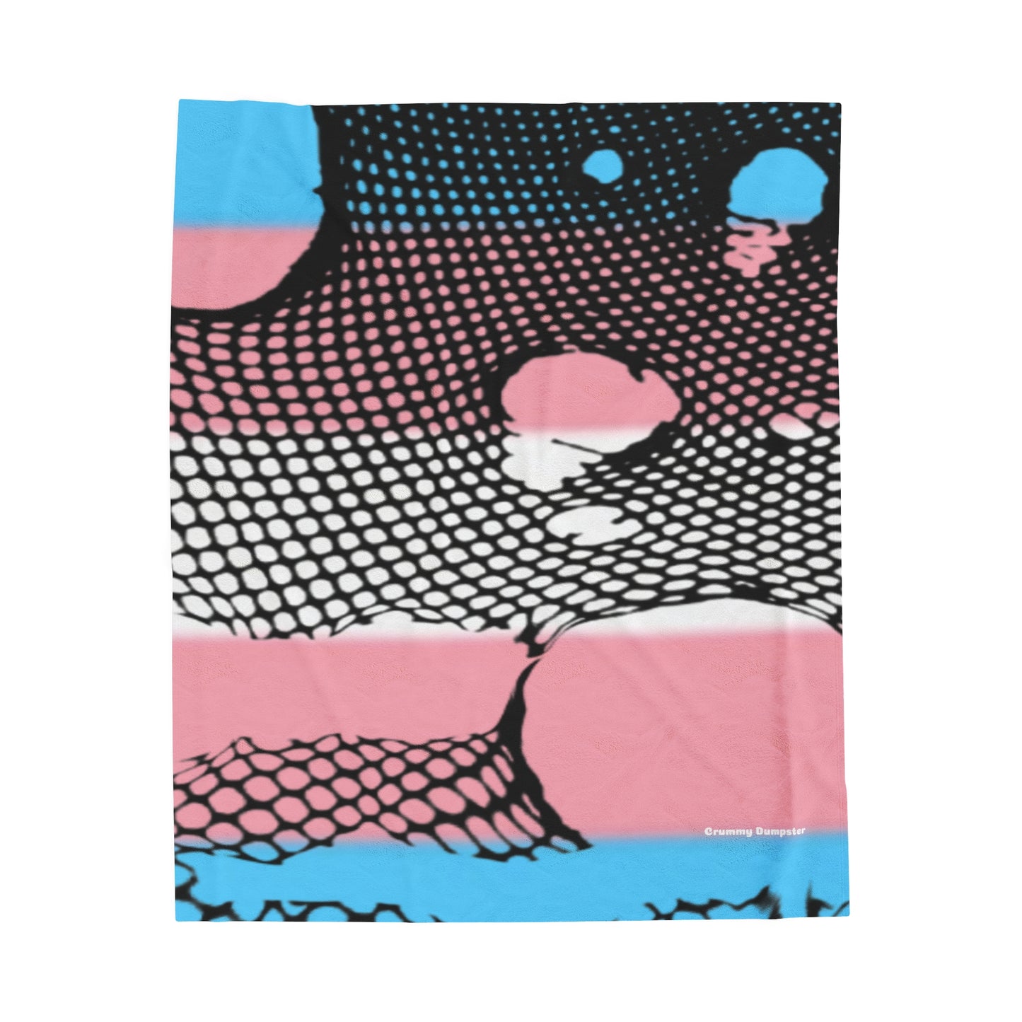 Trans pride fishnet Velveteen Plush Blanket