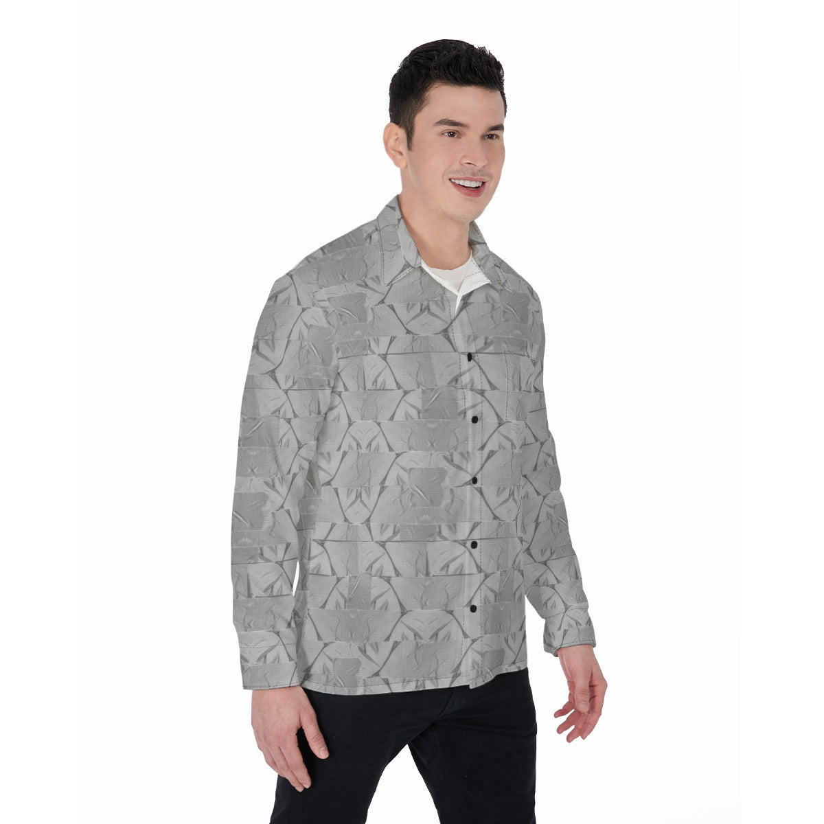 Ducted Print Men's Long Sleeve Shirt