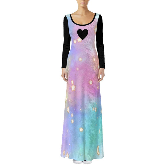 Black Hole Velvet Shine Maxi Dress