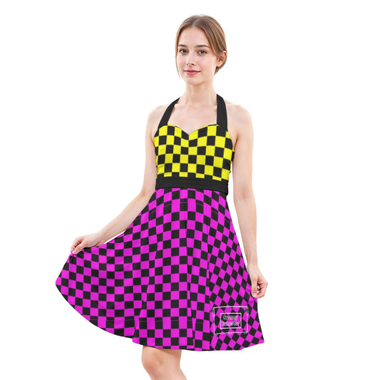 Chica Spree Halter Skater Dress