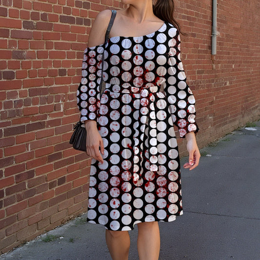 Taking Care Of Biz Off-Shoulder Dress