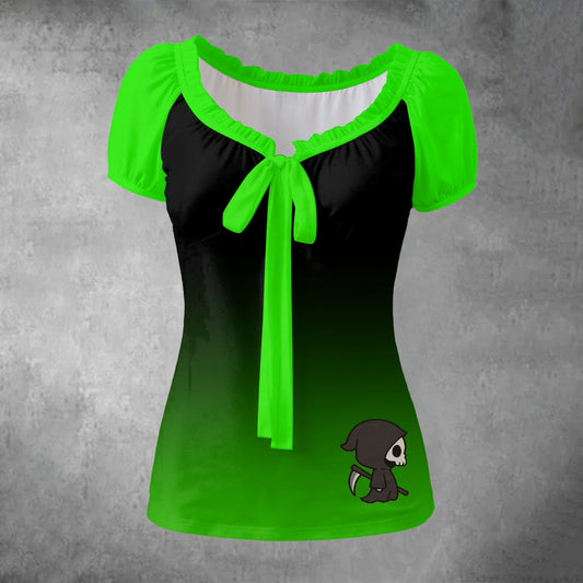 Grimly Puff Sleeve Pleated Shirt