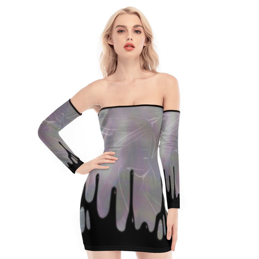 Hexxus Off-shoulder Back Lace-up Dress
