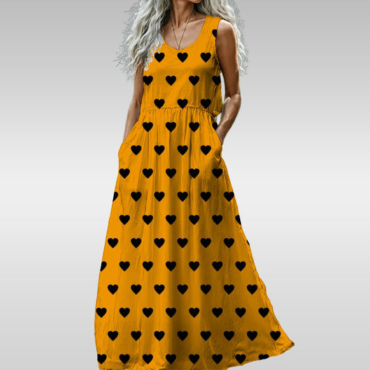 Heart Throb Orange Sleeveless Maxi Dress