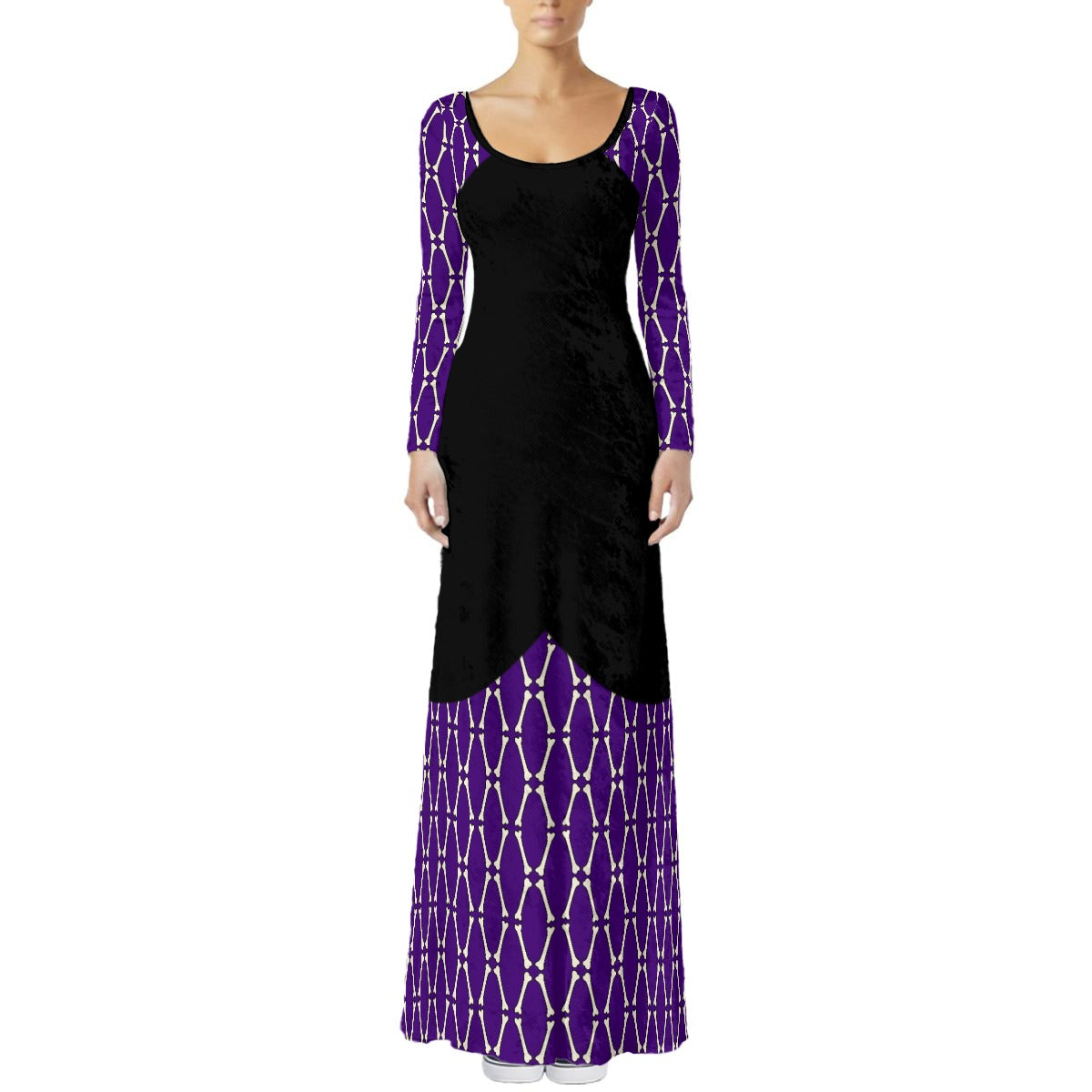 Dem Bones Velvet Shine Maxi Dress